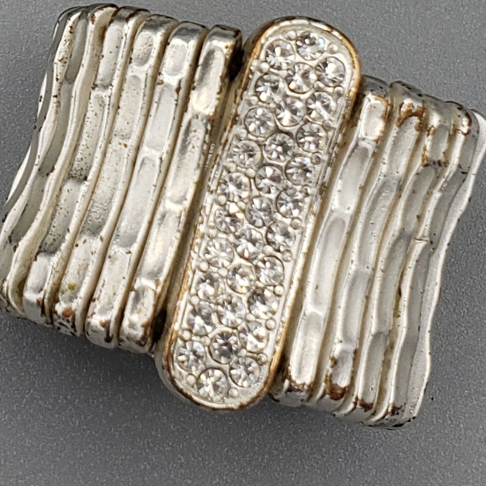 Silver & Rhinestone Stretch Bracelet and Ring Set - Picture 8 of 8